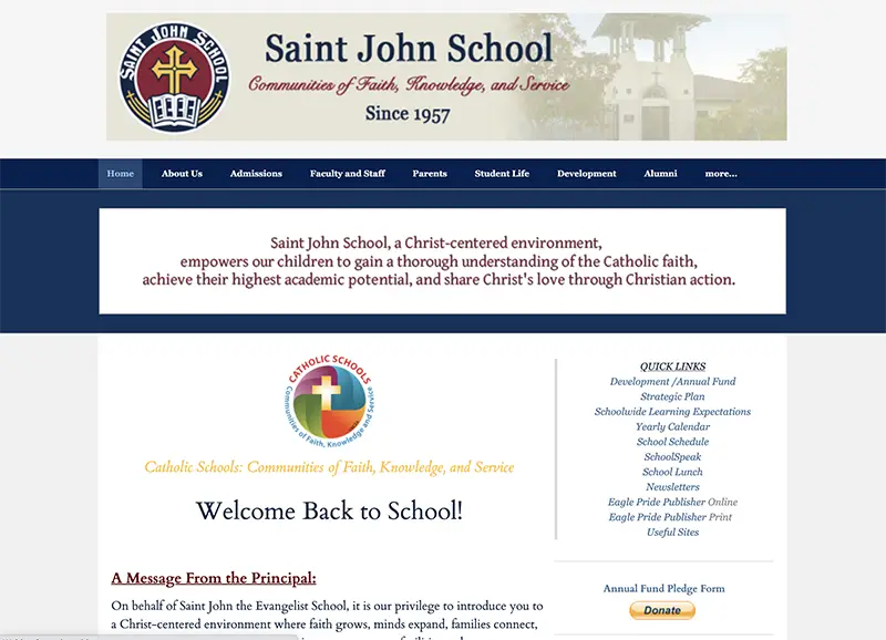 Original Saint John School Website